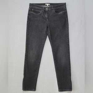 Eileen Fisher Jeans Womens 6 Skinny Black Faded Denim Ankle Zip Casual